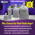 Aquatic Experts Fine Aquarium Media Bag, Durable Drawstring Bags for Fish Tank Filters, 450 Micron Mesh, (Fine, 3"x 8" -