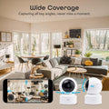 Geeni Scope Ultra 2K 360° Smart Indoor Camera, 1440p HD Auto-Tracking, Dual Band WiFi 2.4GHz 5GHz, Alexa & App Control, Wall Mountable, White