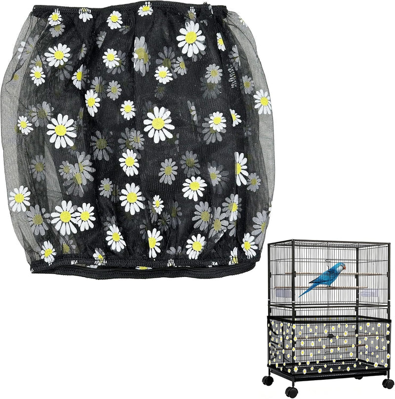 Large Bird Cage Seed Catcher Net Fits Round and Square Cages for Parakeet, Macaw, African Grey, M
