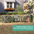 Kitty City Large Outdoor Cat Play Cube, Mesh Pop-Up Cat Enclosure for Indoor & Outdoor Use, Expandable Modular Cat Playpen with Zippered Access - Green