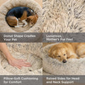 Best Friends by Sheri The Original Calming Donut Dog Bed for Medium Dogs up to 45 lbs, Shag Faux Fur, Taupe, Medium, 30" x 30"