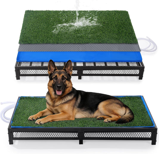 HOMBYS Grass Potty for Dogs with Drain, Artificial Grass Pet Litter Box Tray for Medium & Larhe Dog, Puppy Porch Toilet 