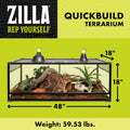 Zilla QuickBuild Reptile 65 Gallon Glass Terrarium, 48" x 18" x 18"