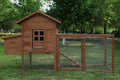 GOJOOASIS Wooden Chicken Coop for 2-5 Chickens Outdoor Wooden Hen House Poultry Pet Hutch for Backyard Outdoor w/Tray Ru