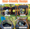 Portable Dog Playpen 2-Room with Tunnel, 3-in-1 Large Cat Crate Play Enclosure with Separate Areas, Foldable Pet Playpen