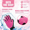 BYETOO Pet Dog Cat Grooming Glove with 261Tips,Gentle Deshedding Brush Glove,Efficient Pet Hair Remover Mitt,Massage Too