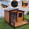 RUNSHED Large Outdoor Dog House W/Elevated Floor, Easy Assembly 39"