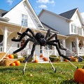 Land Guard 236'' Big Spider Web Halloween Decor+70'' Huge Spider for Roof with Triangular Big Web for on House Outside a