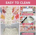 YOSEPATI Cat Litter Mat, 24" x 16" Litter Box mat, Upgrade Non-Slip Kitty Litter mat, Traps 100% Litter, Soft on Kitty Paws, Easy Clean for Scatter Control, Bohe cat Food mat, Urine Waterproof