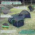 Pawtenda 4-in-1 Cat Tent & Enclosure Outdoor, Foldable Playpen with Tunnels