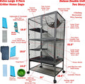 X-Large 31"x18.5"x53.5"H Deluxe Double Unit Small Animal Critter Cage