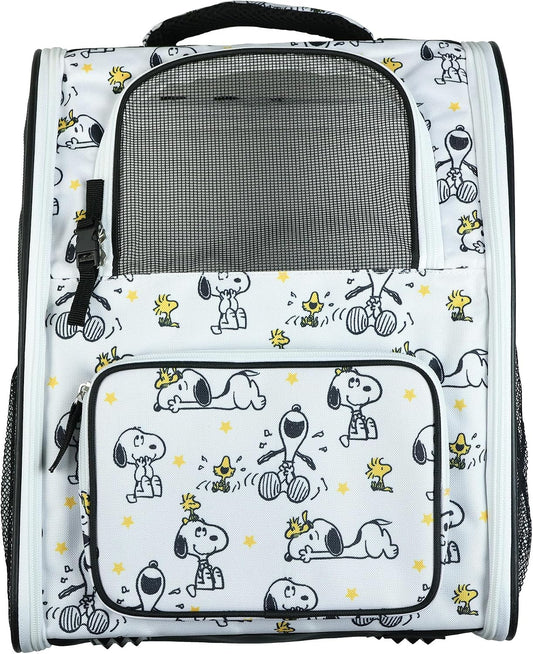 Peanuts Backpack 16" Snoopy & Woodstock Mesh Pet Carrier Bag Outdoor Travel for Cats Dogs Small Pets