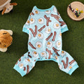 Dog Pajamas Onesie for Small & Medium Dogs - Polyester, Cozy, Wrinkle-Resistant Four-Legged Apparel (Light Blue, Small)