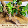 BNOSDM 2PCS Natural Reptile Climbing Branches Decor,1.8-2.2" Thick Natural Snake Climbing Forest Wood with Plant Leaf De