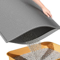 ESTHELLO Cat Litter Mat, Cat Litter Trapping Mat, Honeycomb Double Layer Design, Easy to Clean,Washable (24’’ x 15’’ Gray
