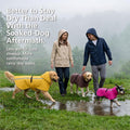 Stretch Fabric Dog Raincoat with Hood, Reflective Rain Poncho for Medium Large Dogs, Adjustable Waterproof Dog Rain Jack