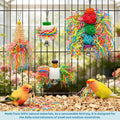 4PCS Bird Parrot Foraging Toys Parakeet Chewing Hanging Toy Shredded Paper Cage Accessories for Small Parrots Parakeets 