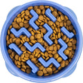 Outward Hound Fun Feeder Slo Bowl – Medium 2‑Cup Capacity, Slow Feeding, Small to Medium Dogs & Cats, Non-Slip, Blue, No