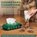 Bark & Clean Bamboo Dog Wipes for Cleaning & Deodorizing - 8.5" x 9" 110 Compostable Hypoallergenic Pet Wipes for Dogs -
