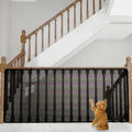 Safety Rail Net, 6.5ft x 2.5ft Mesh Protection Barrier for Balcony and Stairs, Sturdy Fabric Railing Netting for Pets and Home Security, Black