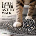 Evelots Cat Litter Mat - Litter Box Mat, Kitty Litter Trapping Mat, Non-Slip Waterproof Cat Mat for Litter Box, Soft on Paws, Easy Clean, Machine Washable - Gray, Small