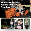 rubyloo Puffer Dog Travel Bag for Dog Moms – Doggy Diaper Bag with Pet Bowls & Food Storage or Everyday Puffy Tote – Doggy Mom Gifts for Women – Lightweight, Travel-Ready Gift for Pet Lovers – Beige