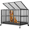 48 in Heavy Duty Dog Crate for Large Dogs, Dog Kennel Indoor with Removable Tray and Lockable Wheels, Easy to Clean, XL Dog Cage for Large and Medium Dogs