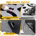 5-in-1 cat nail file scratcher Enrichment Box - interactive cat toys for indoor cats, Large felt cat puzzle feeder with 