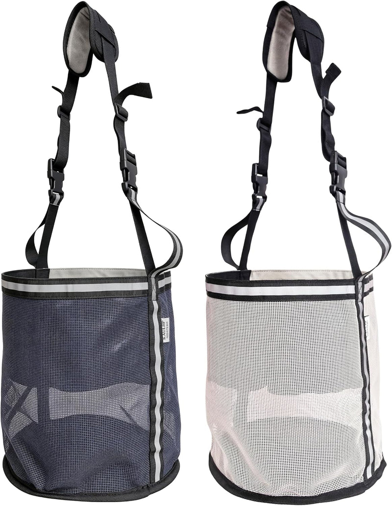 Horse Feed Bag,Heavy Duty Muzzle Feed Bag with Adjustable Strap,Comfort Neck Pad,Nose Pad and Double Waterproof Bottom M