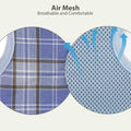 AIITLE Bunny Harness and Leash Set Escape Proof - Magic Tape Design, Lightweight Plaid Pattern Mesh Padding, No Choke No Pull for Puppy Cat Rat Squirrel Ferret, Outdoor Walking Running, Blue S