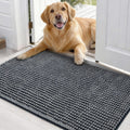 EHEYCIGA Super Absorbent Dog Door Mat for Muddy Paws 30x20 Inch Indoor, Front Doormat Outside Entrance, Quick Dry Chenille Washable Dog Crate Bed, Non-Slip Pet Rug Mud Mat Outdoor Entryway, Grey