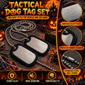 Military Dog Tag Necklace with Pre-Stamped ID Plates and Silencers