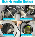 Portable Dog Playpen 2-Room with Tunnel, 3-in-1 Large Cat Crate Play Enclosure with Separate Litter Box Areas, Foldable 