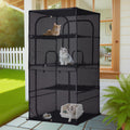 Catio Outdoor Cat Enclosure Window 61.4" H Large Cat Cage with Perches 4 Tiers Cat Patio Playpen Kitten Kennel for Multiple Indoor Cats