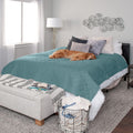 Furhaven Waterproof & Non-Slip King Size Mattress Cover Protector for Dogs & Cats, Washable, For Beds, Couches, & Car Seats - Quilted Twill Blanket Mattress Cover - Nile Blue, Jumbo/King Size