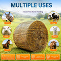 5x5 ft Round Bale Hay Net for Horses & Livestock, Knotless Slow Feeder Hay Nets with 2 Inch Holes, Fits 4x5 & 5x5 Round 