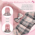 YUDODO Fleece Small Dog Sweater Dress with Bowtie, Warm Girl Dog Clothes