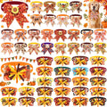 Huhumy 50 Pcs Fall Dog Bow Tie Bulk Thanksgiving Pet Collar for Dog Cat
