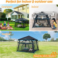 Extra Large Catio Outdoor Cat Enclosure 2-Tier Cat Tent for Patio, Balcony, Indoor & Outdoor, Foldable Cat Playpen with 