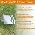 Heavy Duty Pooper Scooper 66in Tempered Spring Steel Scoop Long Stainless Steel Handle Dog Pooper Scooper for Large Dogs