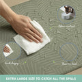 The Cat Ladies Cat Feeding Mat - Waterproof & Dishwasher Safe Small Pet Eating Placemat - Cat & Dog Food Mats for Food and Water Bowl - Protect Floors from Mess - Tropical Leaves