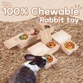 SoulThink® Interactive Wooden Pet Rabbit Toys - Sniff n' Snack Bunny Chew Toys for Rabbit Treats, Suited as Guinea Pig, 