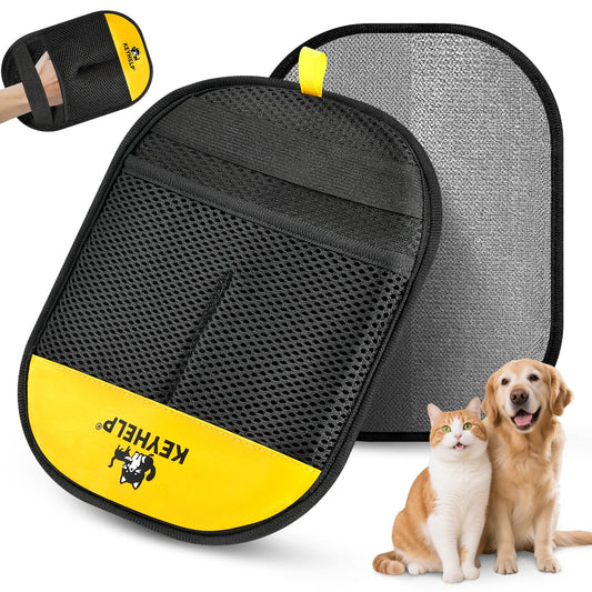 KEYHELP Pet Hair Removal Glove for Dogs & Cats, Newly Upgraded Reusable Electrostatic Pet Hair Glove, Magic Brush Pet Hair Remover Tool for Clothing, Couch, Carpet, Car Seat