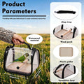 Bird Carrier Backpack with Breathable Mesh Windows, Portable Parrot Travel Cage with Perch and Removable Tray, Hands Fre