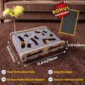 5-in-1 cat nail file scratcher Enrichment Box - interactive cat toys for indoor cats, Large felt cat puzzle feeder with 