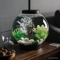 biOrb Classic 15 Acrylic 4-Gallon Aquarium with White LED Lights Modern Compact Tank for Tabletop or Desktop Display, Bl