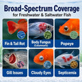 Fish Medication, for Freshwater & Saltwater Gram, Supports Fish Wellness & Healthy-Looking, 25g