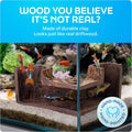 FISHNOSH Aquarium Cave | Natural-Looking Wood-Like BPA-Free Fish Tank Cave for Corners | 5.1” x 2” x 2.7” Fish Hideout f