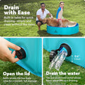 SLOOSH Foldable Dog Kiddie Pool - Portable Hard Plastic Doggie Swimming Pool, Anti-Slip Collapsible Pets Bath Tub Suitable for Kids Indoor Outdoor Backyard Use (Blue, 48" x 12")