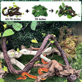 VCEPJH Extra Large Reptile Vines Thick Terrarium Plants 78 Inches Long Flexible Climbing Branch with Leaves Snake Tank A